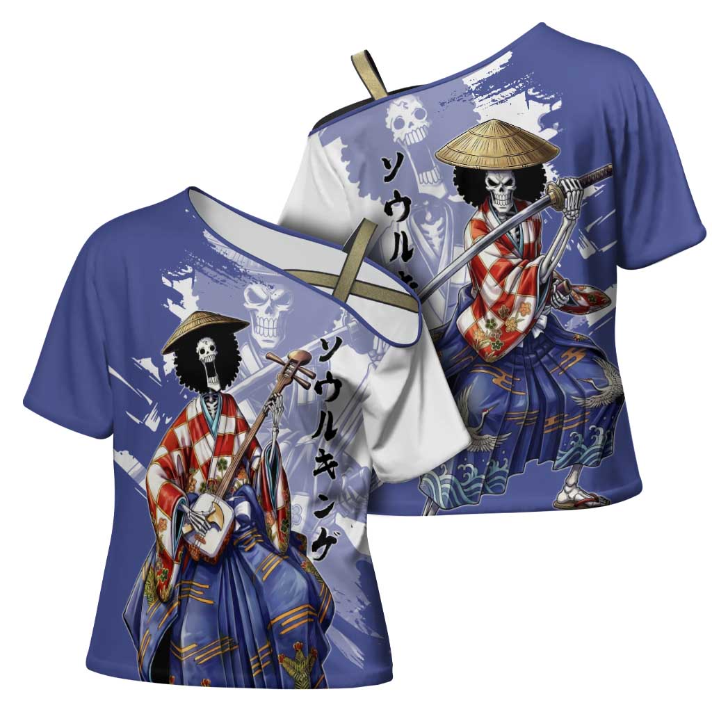 Brook in Wano Samurai Attire Cross Shoulder Shirt Soul King Brook - Traditional Japanese Style