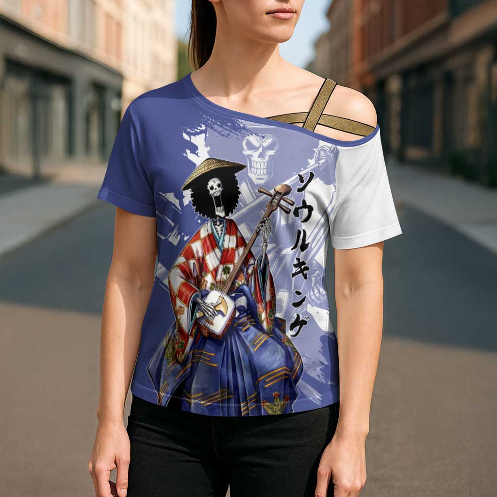 Brook in Wano Samurai Attire Cross Shoulder Shirt Soul King Brook - Traditional Japanese Style
