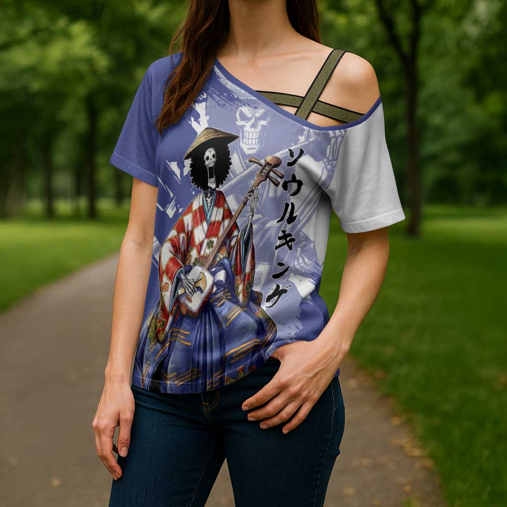 Brook in Wano Samurai Attire Cross Shoulder Shirt Soul King Brook - Traditional Japanese Style