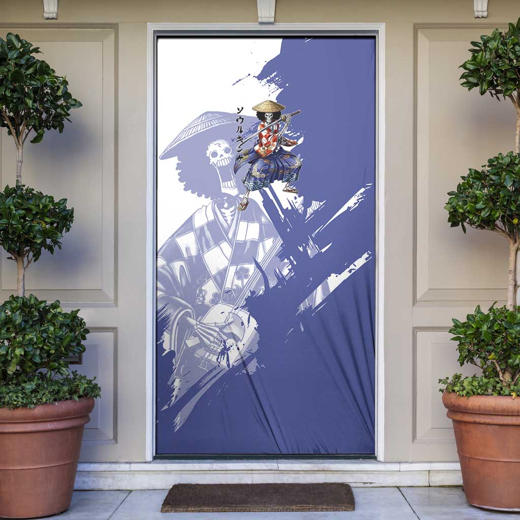 Brook in Wano Samurai Attire Door Cover Soul King Brook - Traditional Japanese Style