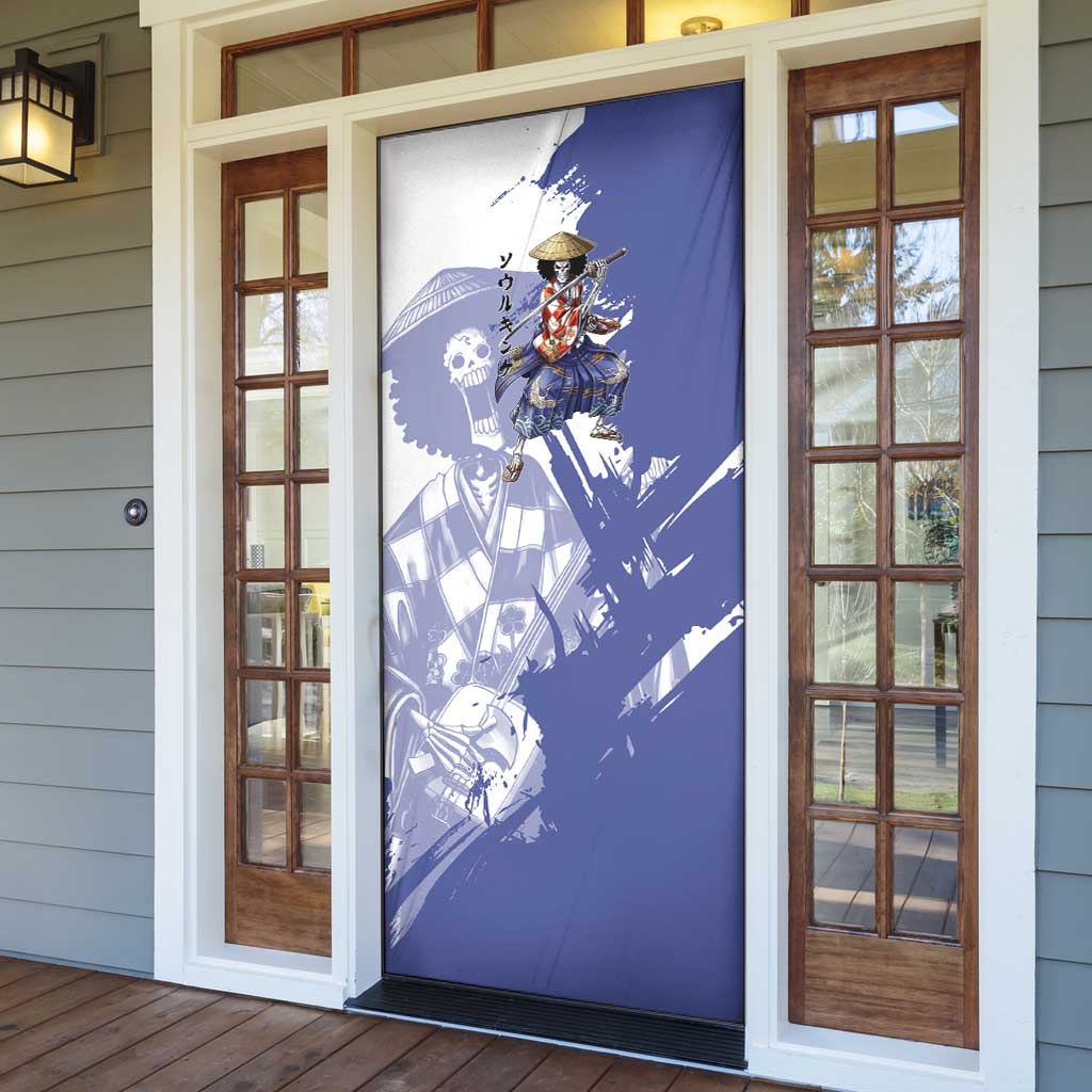Brook in Wano Samurai Attire Door Cover Soul King Brook - Traditional Japanese Style