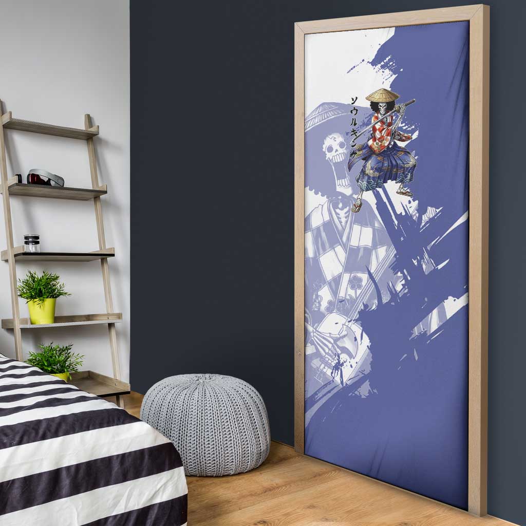 Brook in Wano Samurai Attire Door Cover Soul King Brook - Traditional Japanese Style