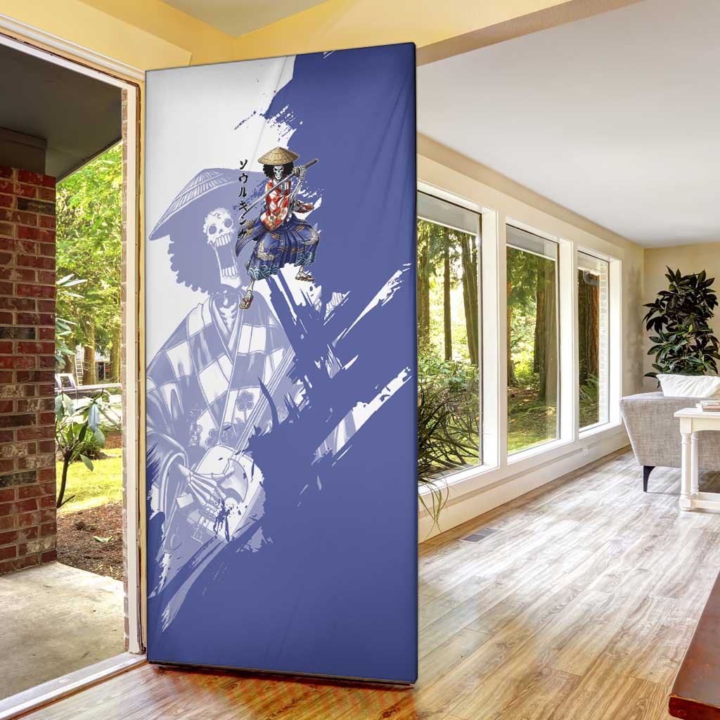 Brook in Wano Samurai Attire Door Cover Soul King Brook - Traditional Japanese Style
