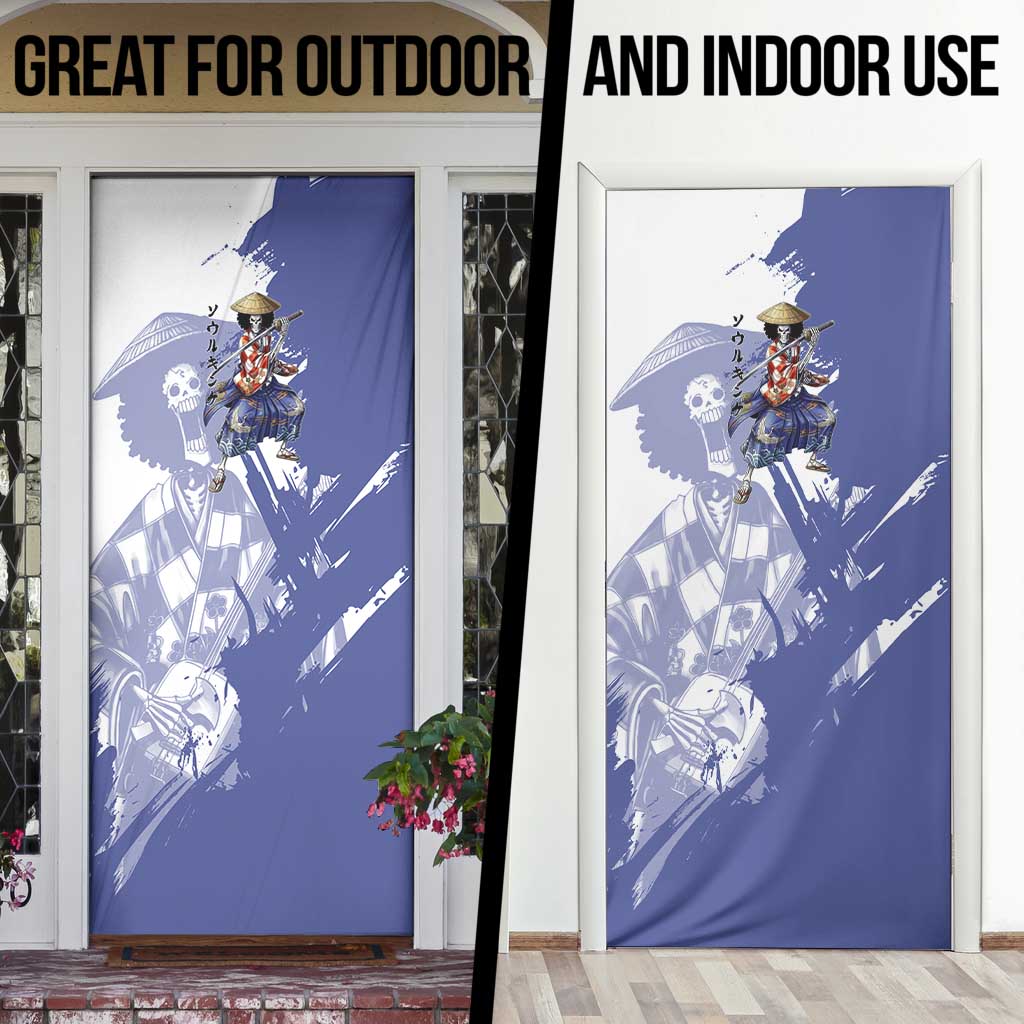 Brook in Wano Samurai Attire Door Cover Soul King Brook - Traditional Japanese Style