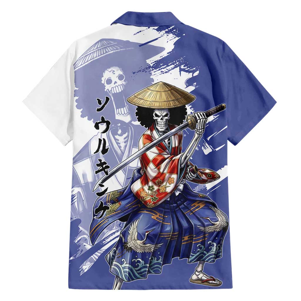 Brook in Wano Samurai Attire Family Matching Long Sleeve Bodycon Dress and Hawaiian Shirt Soul King Brook - Traditional Japanese Style