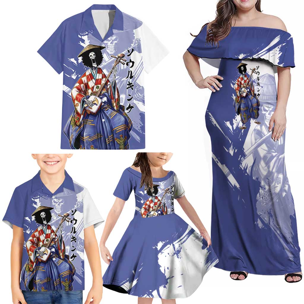 Brook in Wano Samurai Attire Family Matching Off Shoulder Maxi Dress and Hawaiian Shirt Soul King Brook - Traditional Japanese Style