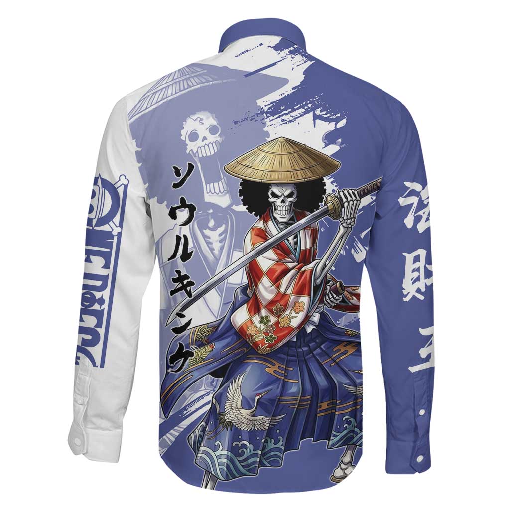 Brook in Wano Samurai Attire Family Matching Off Shoulder Maxi Dress and Hawaiian Shirt Soul King Brook - Traditional Japanese Style