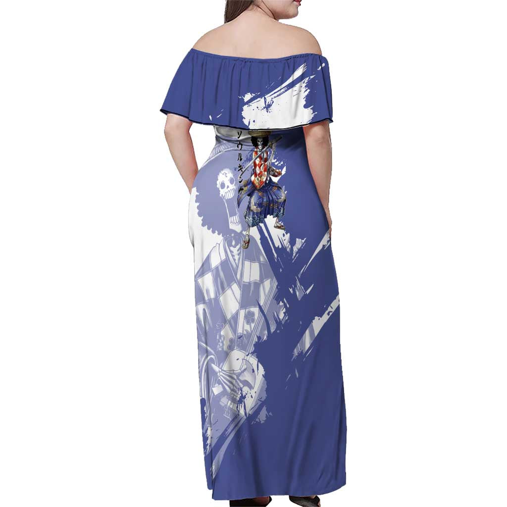 Brook in Wano Samurai Attire Family Matching Off Shoulder Maxi Dress and Hawaiian Shirt Soul King Brook - Traditional Japanese Style