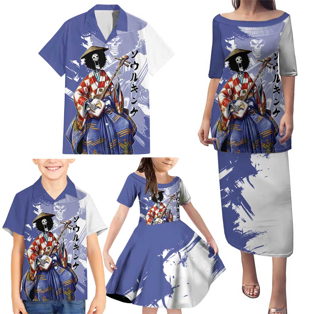 Brook in Wano Samurai Attire Family Matching Puletasi and Hawaiian Shirt Soul King Brook - Traditional Japanese Style