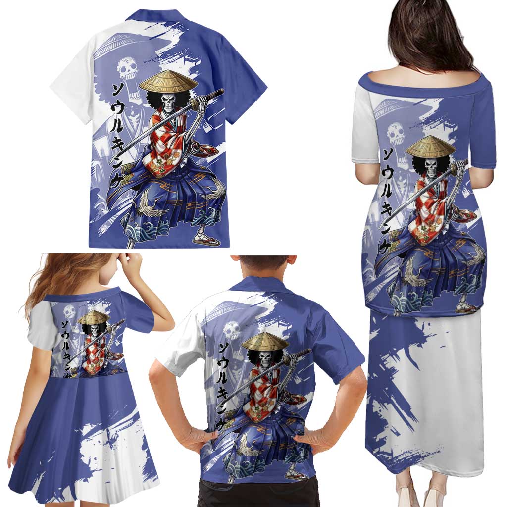 Brook in Wano Samurai Attire Family Matching Puletasi and Hawaiian Shirt Soul King Brook - Traditional Japanese Style