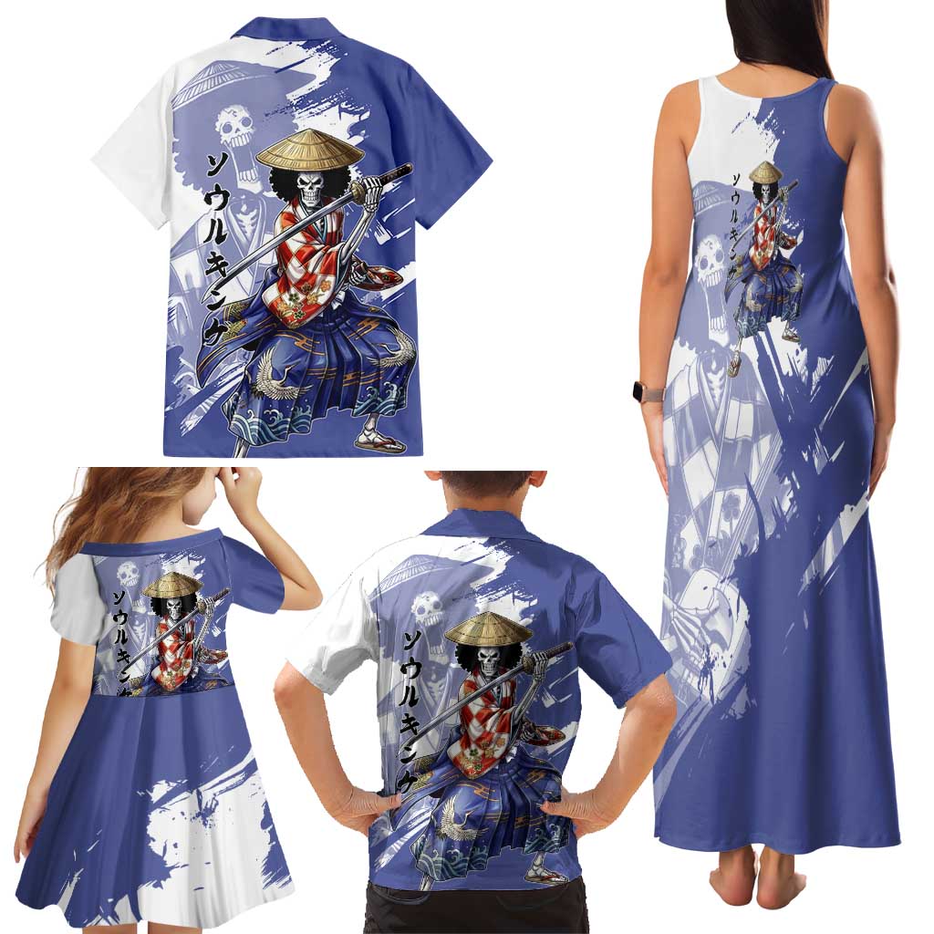 Brook in Wano Samurai Attire Family Matching Tank Maxi Dress and Hawaiian Shirt Soul King Brook - Traditional Japanese Style