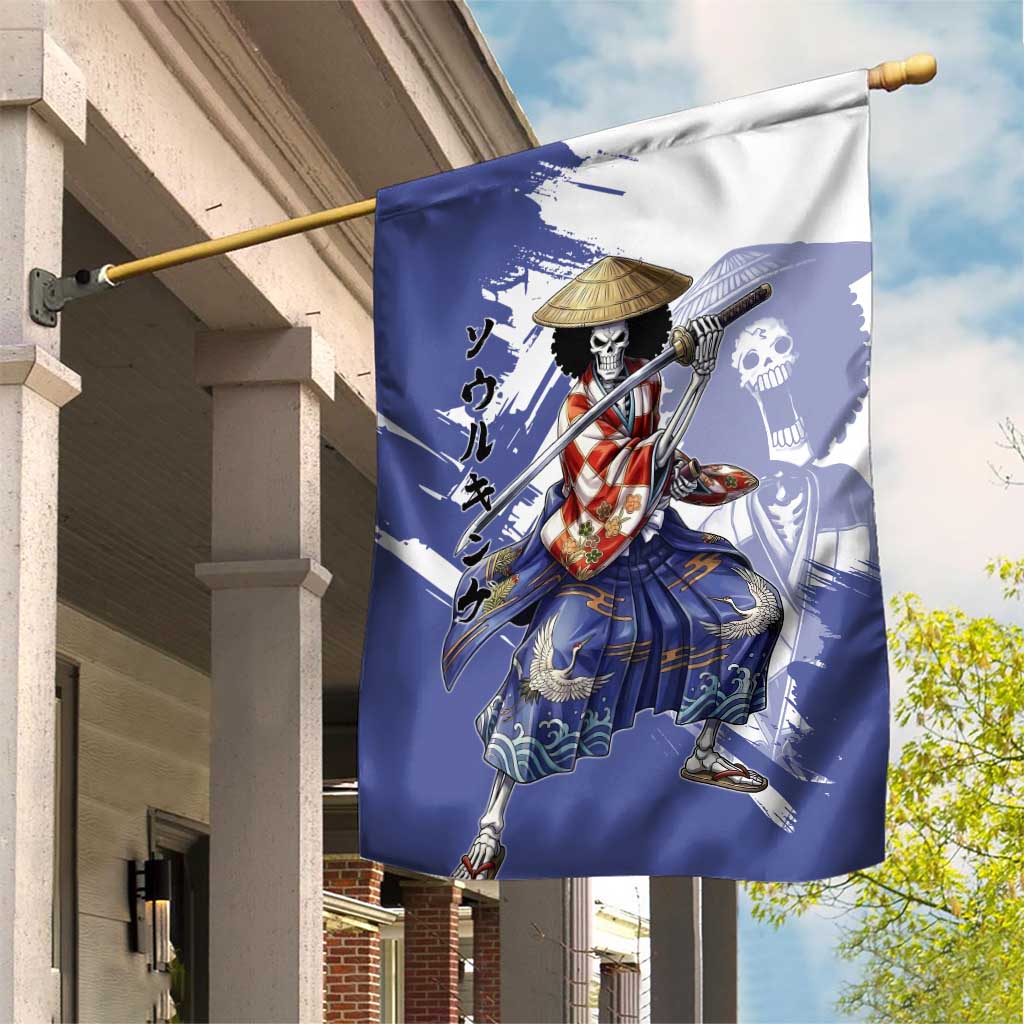 Brook in Wano Samurai Attire Garden Flag Soul King Brook - Traditional Japanese Style