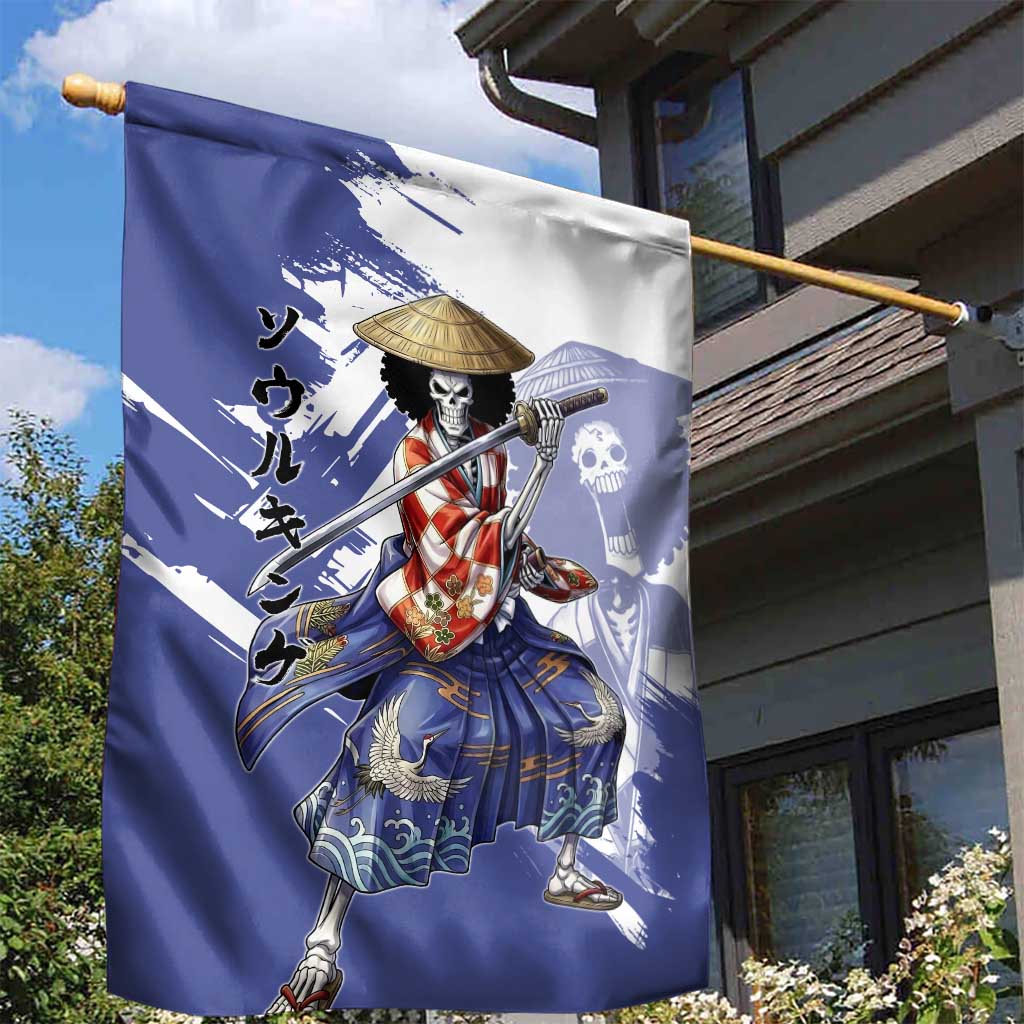 Brook in Wano Samurai Attire Garden Flag Soul King Brook - Traditional Japanese Style