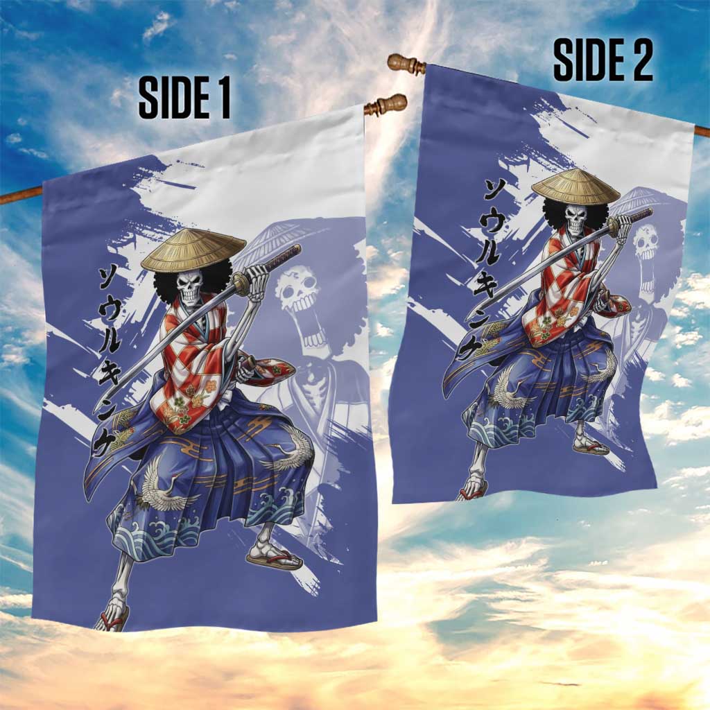 Brook in Wano Samurai Attire Garden Flag Soul King Brook - Traditional Japanese Style