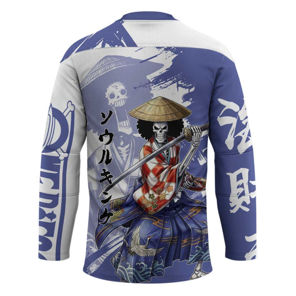 Brook in Wano Samurai Attire Hockey Jersey Soul King Brook - Traditional Japanese Style