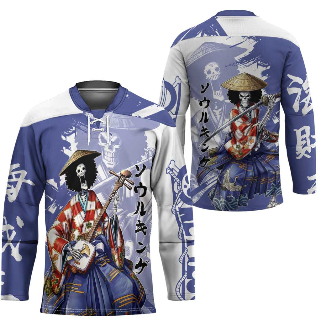 Brook in Wano Samurai Attire Hockey Jersey Soul King Brook - Traditional Japanese Style