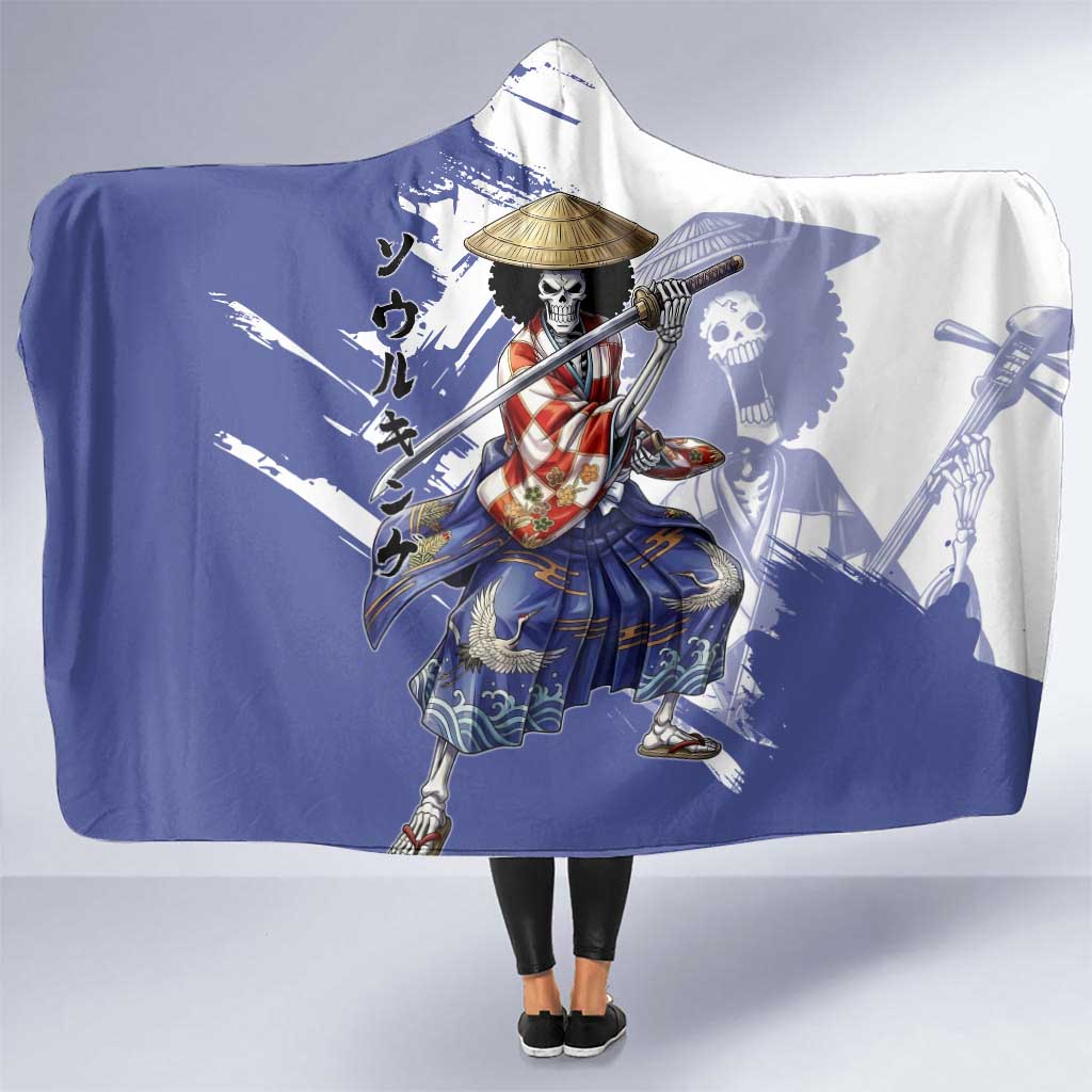 Brook in Wano Samurai Attire Hooded Blanket Soul King Brook - Traditional Japanese Style