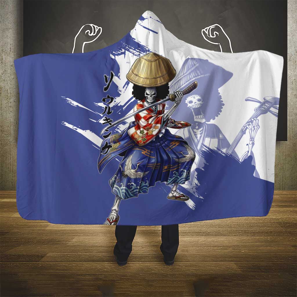 Brook in Wano Samurai Attire Hooded Blanket Soul King Brook - Traditional Japanese Style