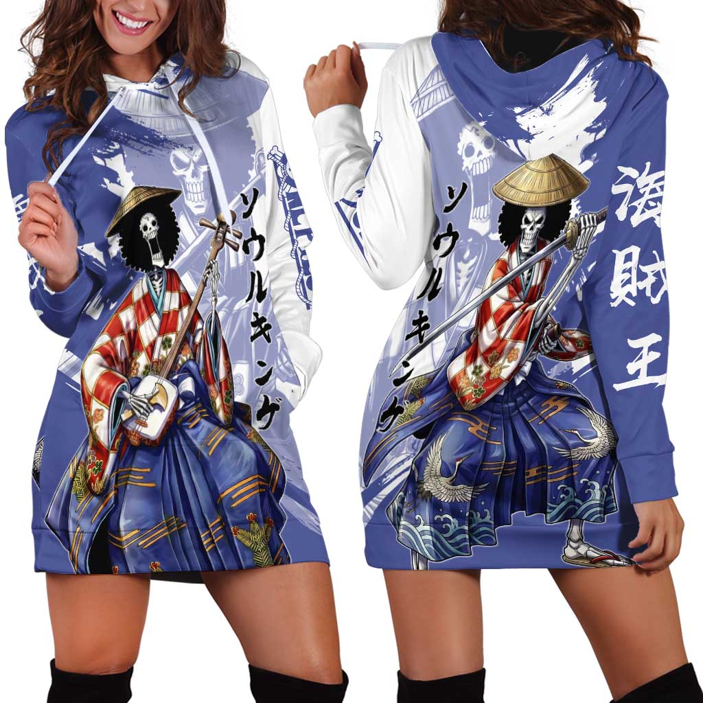 Brook in Wano Samurai Attire Hoodie Dress Soul King Brook - Traditional Japanese Style
