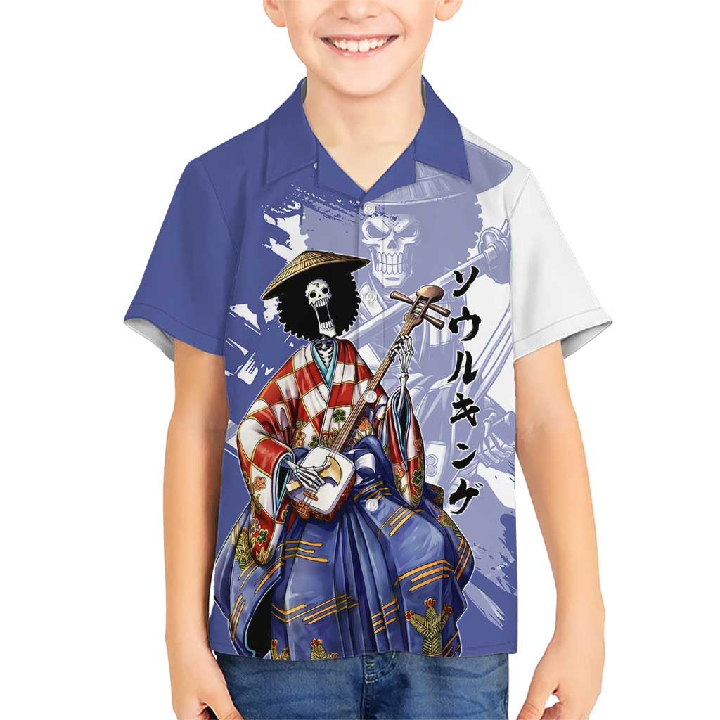 Brook in Wano Samurai Attire Kid Hawaiian Shirt Soul King Brook - Traditional Japanese Style