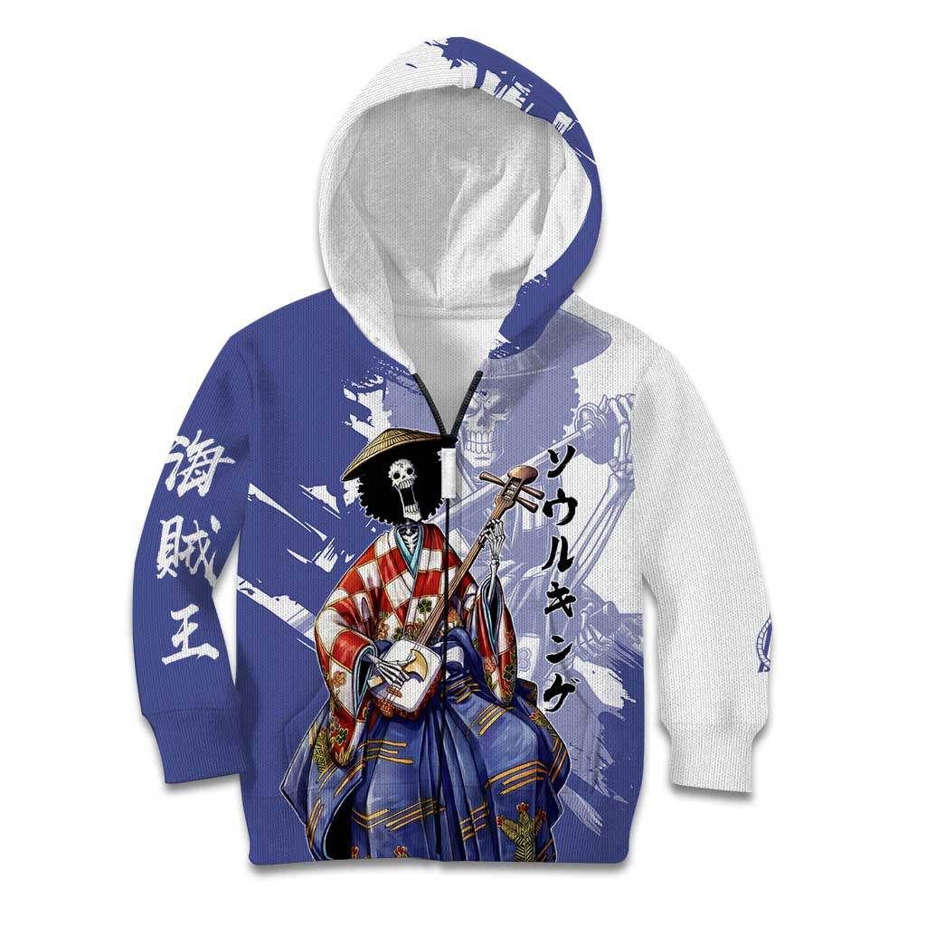 Brook in Wano Samurai Attire Kid Hoodie Soul King Brook - Traditional Japanese Style