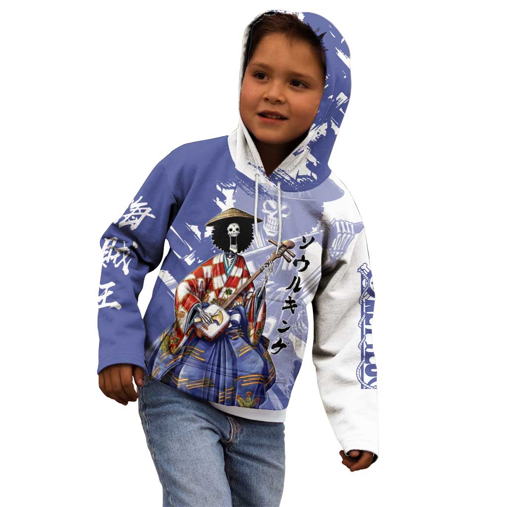 Brook in Wano Samurai Attire Kid Hoodie Soul King Brook - Traditional Japanese Style