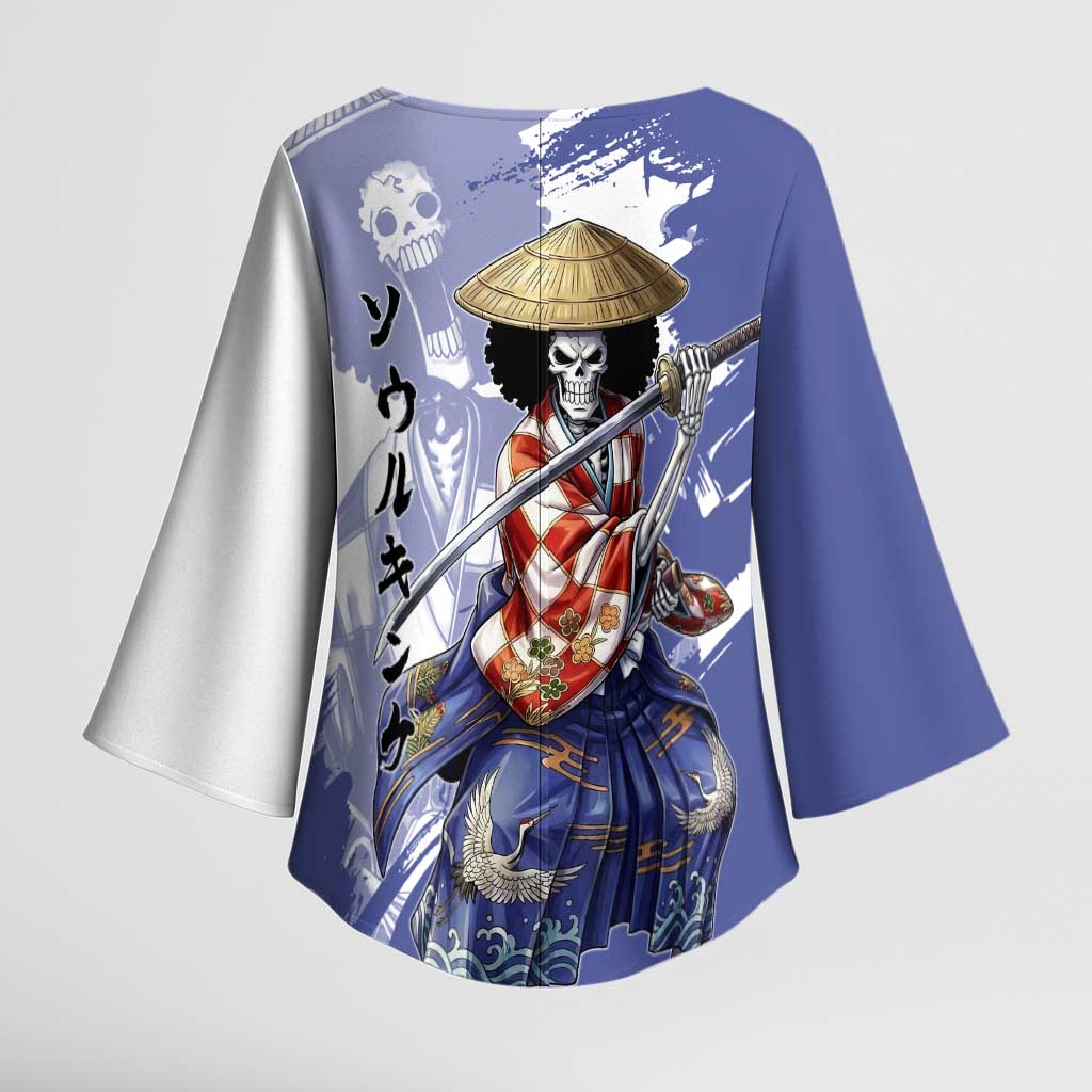 Brook in Wano Samurai Attire Kimono Sleeve Blouse Soul King Brook - Traditional Japanese Style