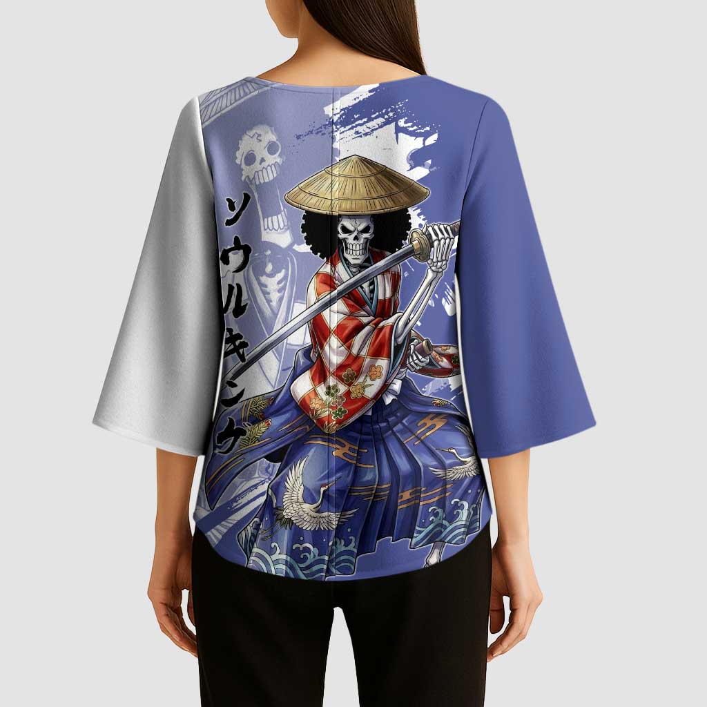 Brook in Wano Samurai Attire Kimono Sleeve Blouse Soul King Brook - Traditional Japanese Style