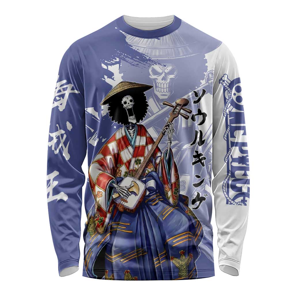 Brook in Wano Samurai Attire Long Sleeve Shirt Soul King Brook - Traditional Japanese Style