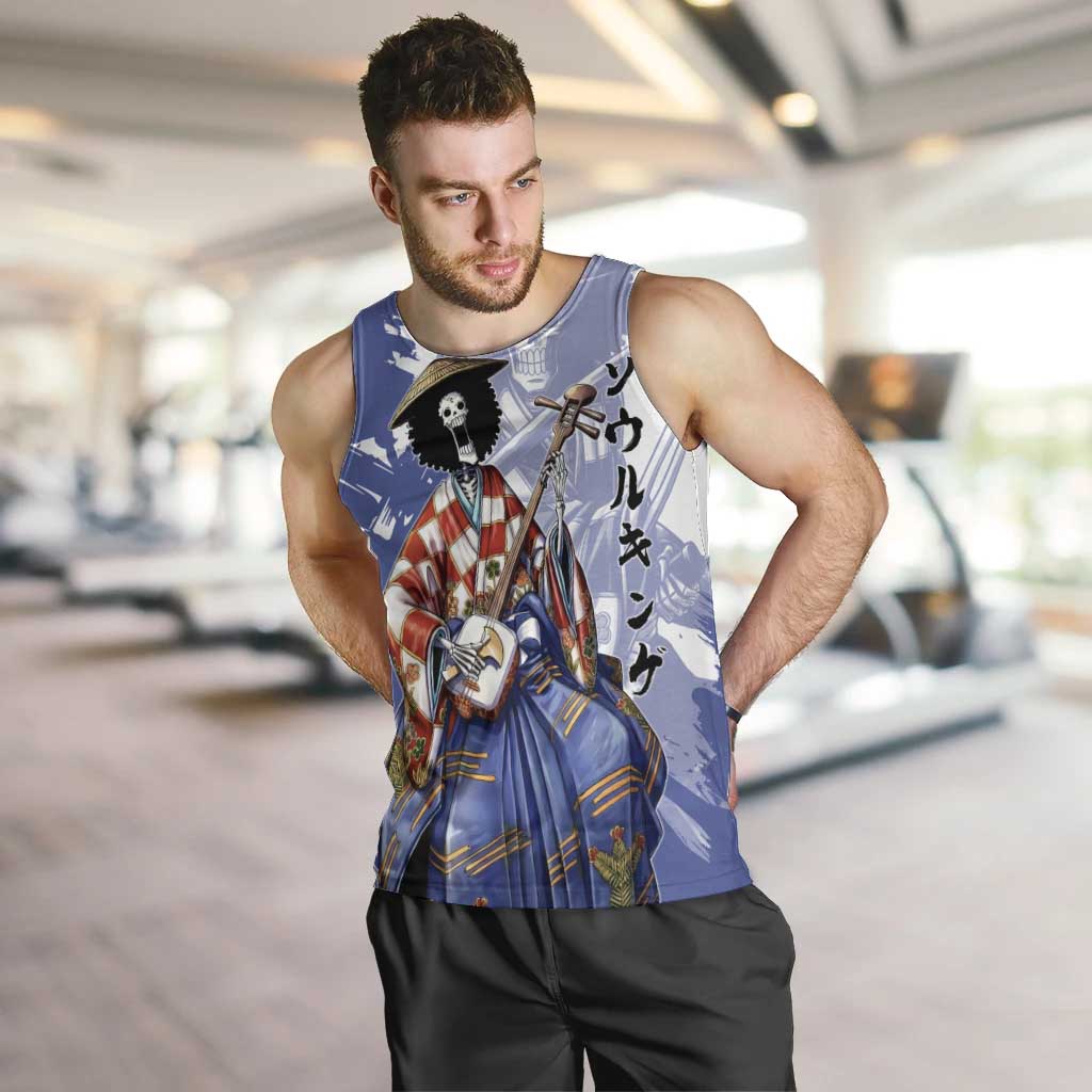 Brook in Wano Samurai Attire Men Tank Top Soul King Brook - Traditional Japanese Style