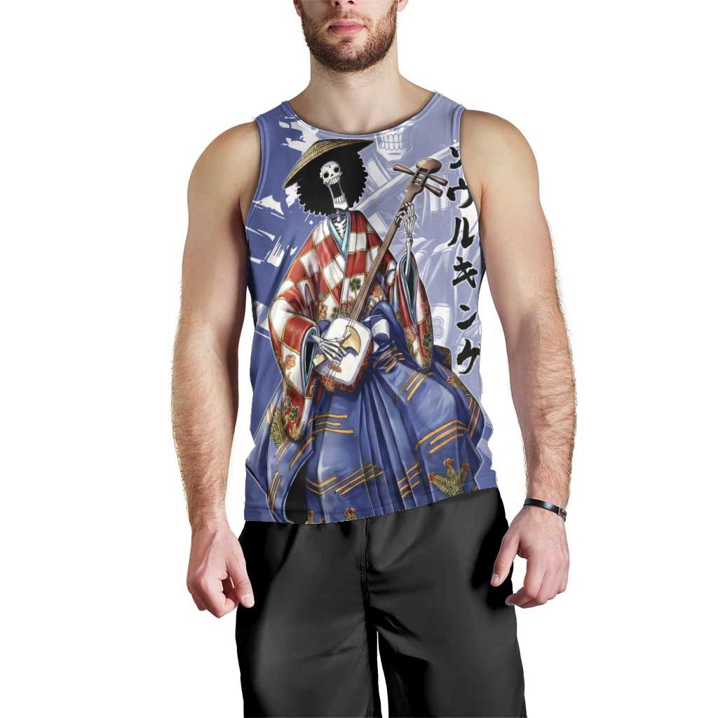 Brook in Wano Samurai Attire Men Tank Top Soul King Brook - Traditional Japanese Style