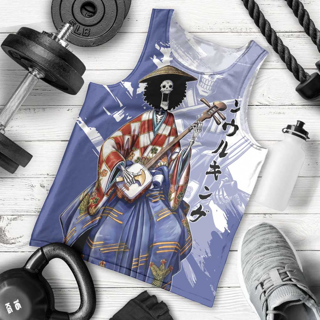 Brook in Wano Samurai Attire Men Tank Top Soul King Brook - Traditional Japanese Style