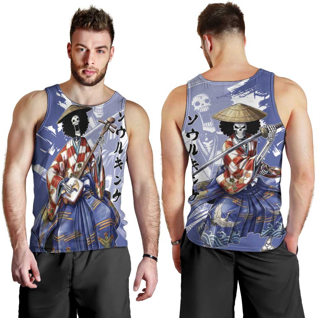 Brook in Wano Samurai Attire Men Tank Top Soul King Brook - Traditional Japanese Style