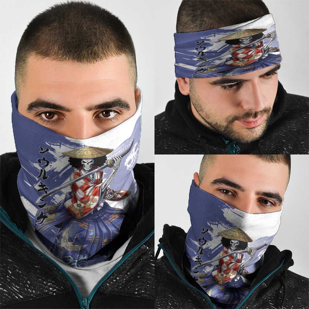 Brook in Wano Samurai Attire Neck Gaiter Soul King Brook - Traditional Japanese Style