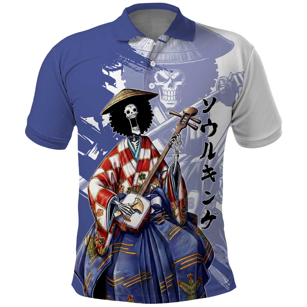 Brook in Wano Samurai Attire Polo Shirt Soul King Brook - Traditional Japanese Style
