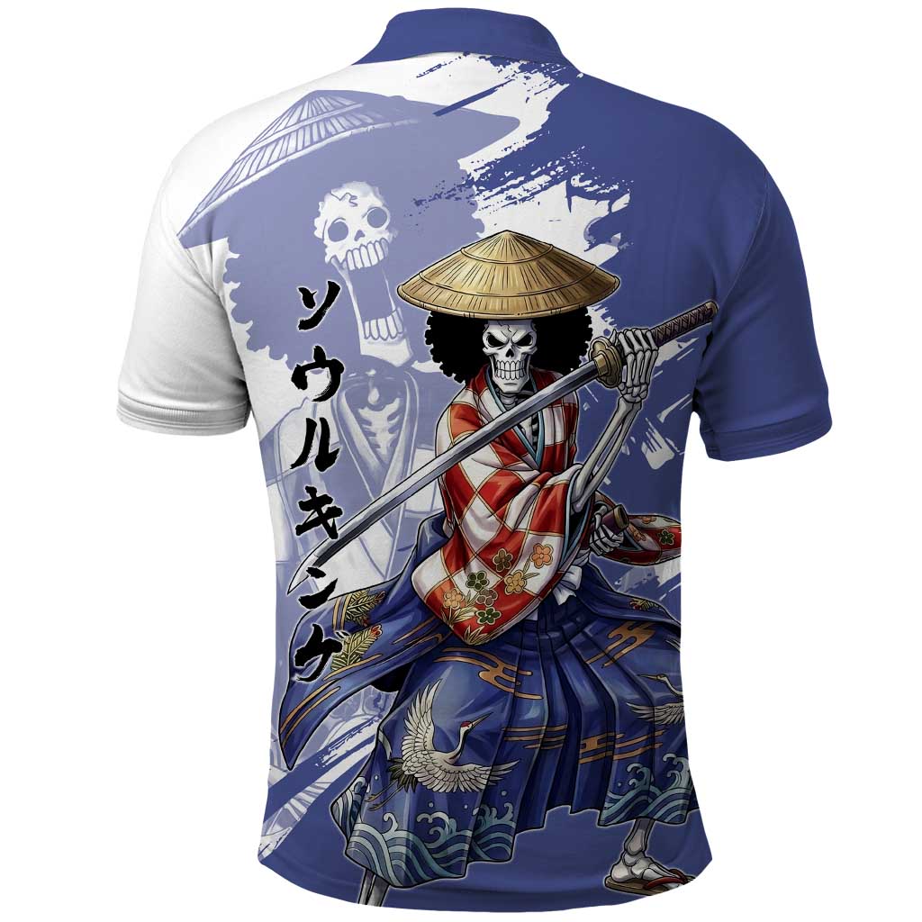 Brook in Wano Samurai Attire Polo Shirt Soul King Brook - Traditional Japanese Style