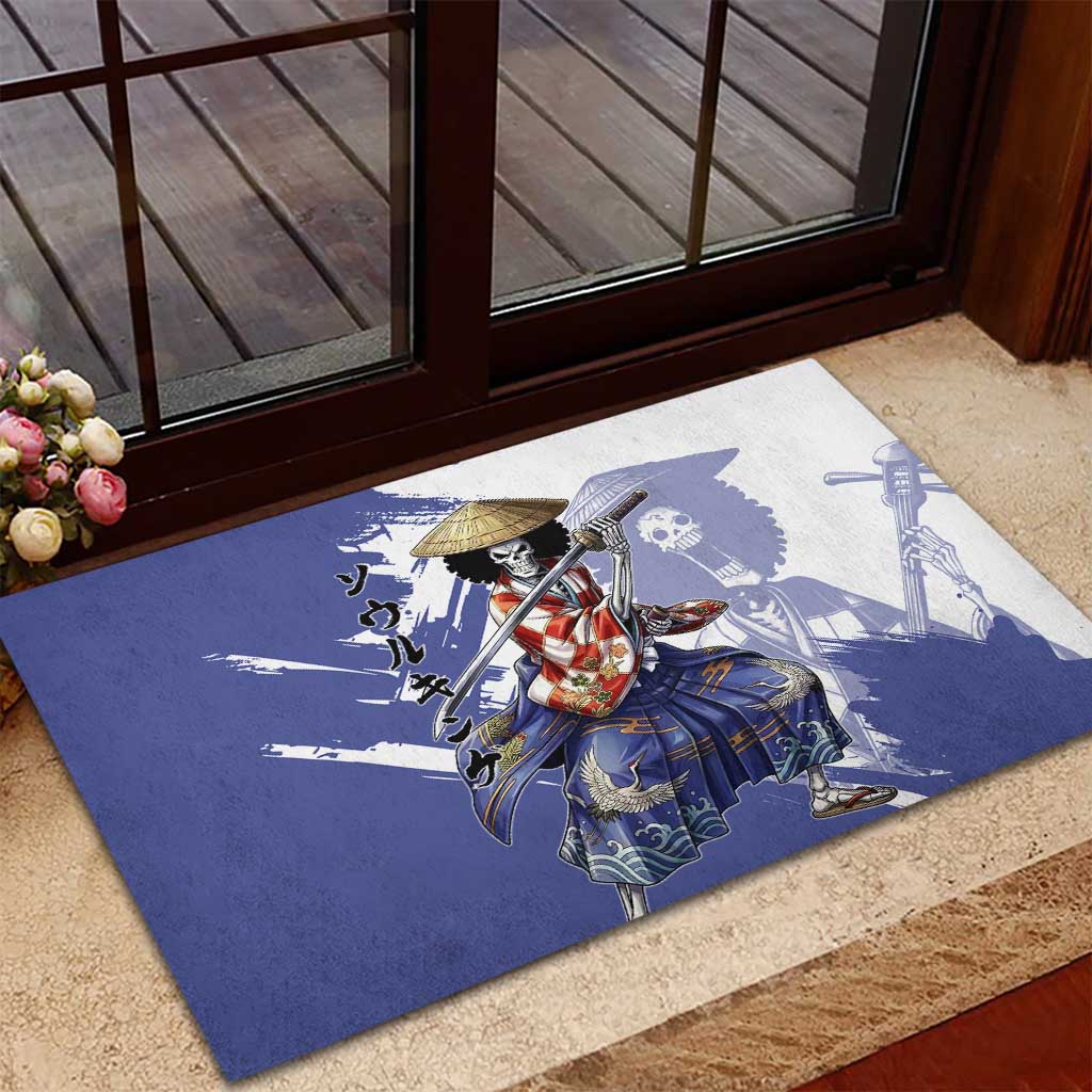 Brook in Wano Samurai Attire Rubber Doormat Soul King Brook - Traditional Japanese Style