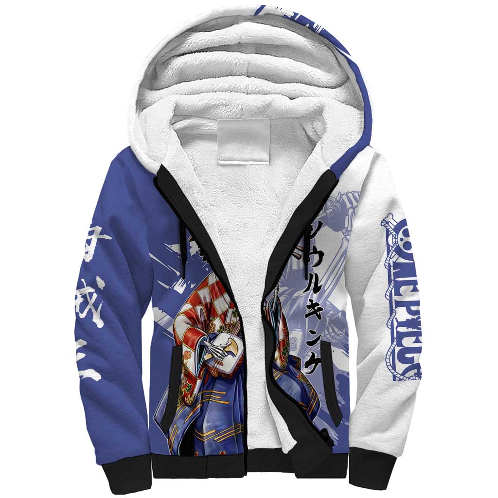 Brook in Wano Samurai Attire Sherpa Hoodie Soul King Brook - Traditional Japanese Style