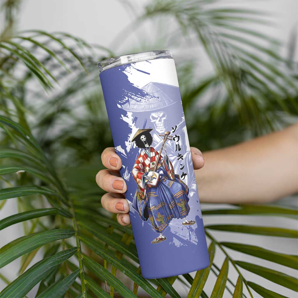 Brook in Wano Samurai Attire Skinny Tumbler Soul King Brook - Traditional Japanese Style