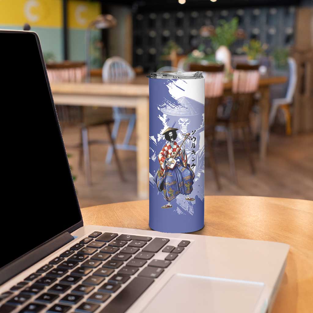 Brook in Wano Samurai Attire Skinny Tumbler Soul King Brook - Traditional Japanese Style