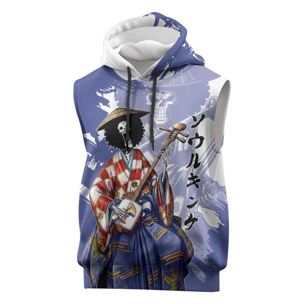 Brook in Wano Samurai Attire Sleeveless Hoodie Soul King Brook - Traditional Japanese Style