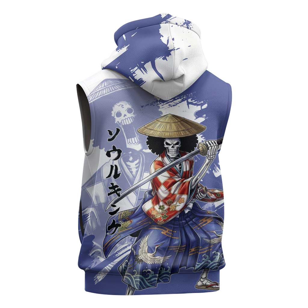 Brook in Wano Samurai Attire Sleeveless Hoodie Soul King Brook - Traditional Japanese Style