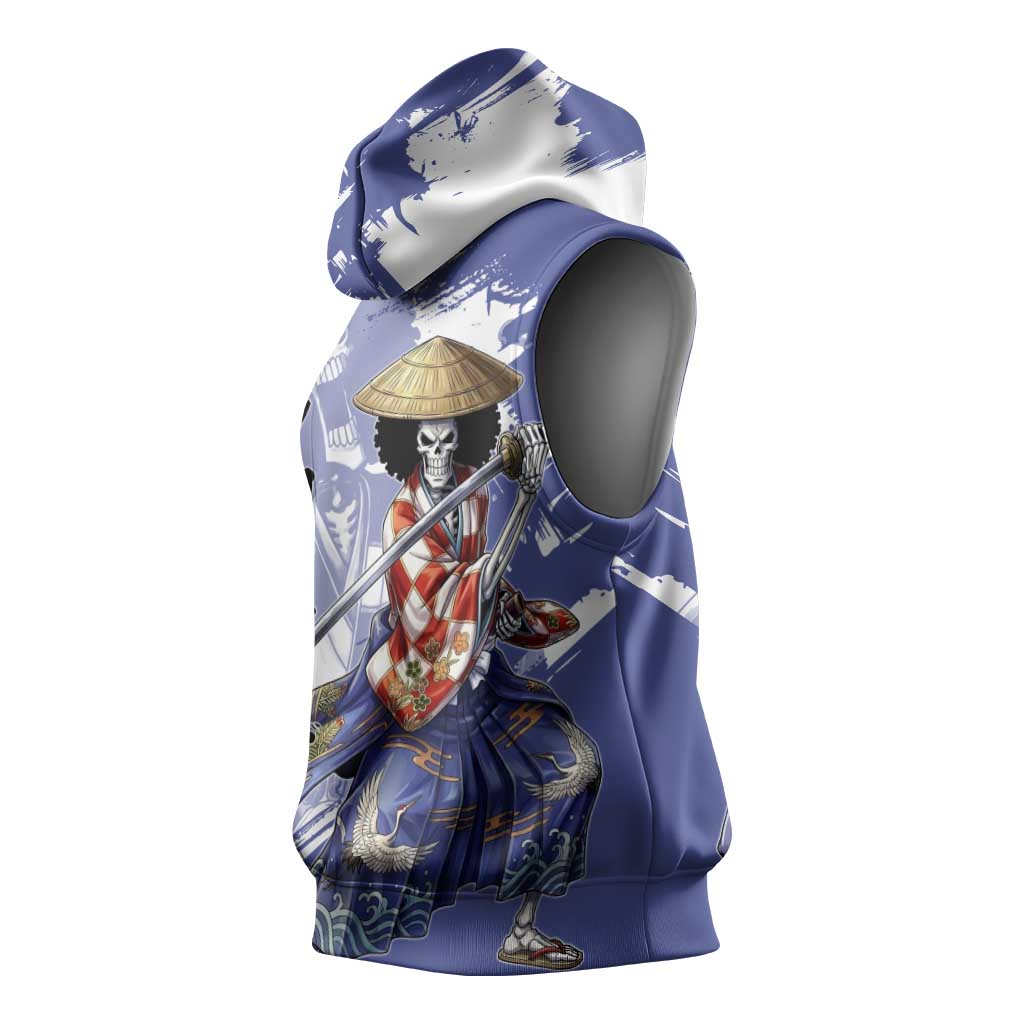 Brook in Wano Samurai Attire Sleeveless Hoodie Soul King Brook - Traditional Japanese Style