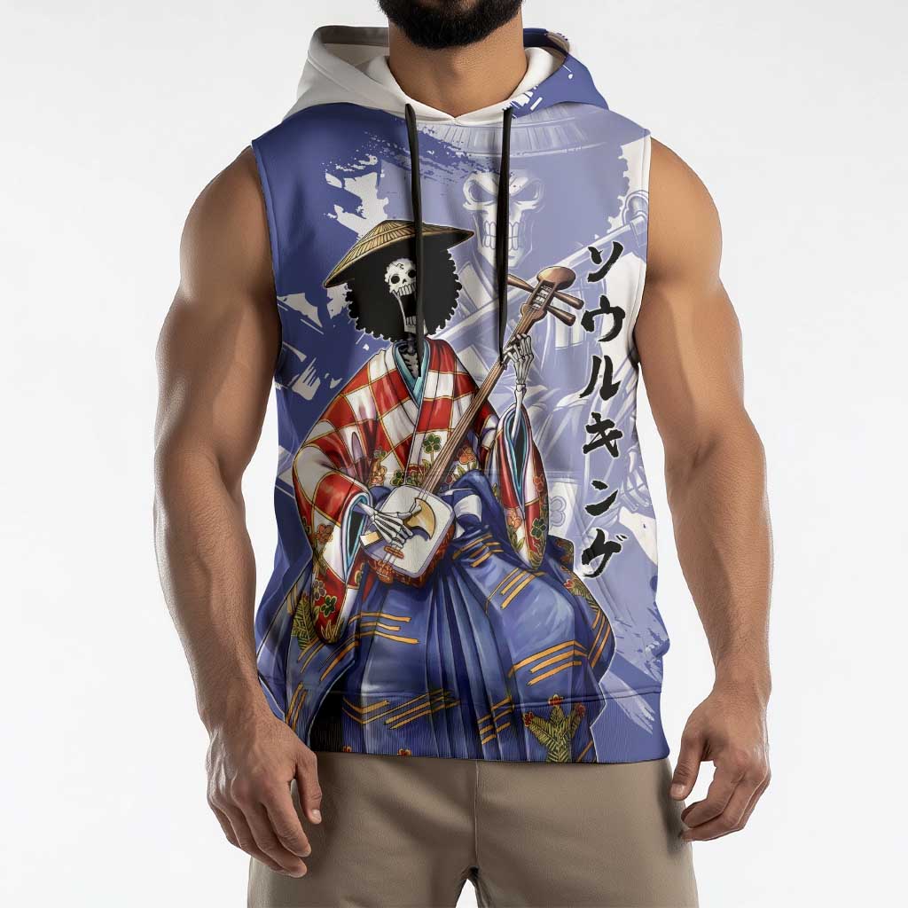 Brook in Wano Samurai Attire Sleeveless Hoodie Soul King Brook - Traditional Japanese Style