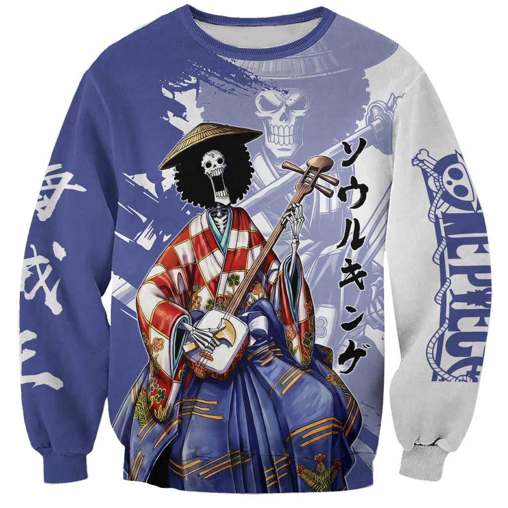Brook in Wano Samurai Attire Sweatshirt Soul King Brook - Traditional Japanese Style