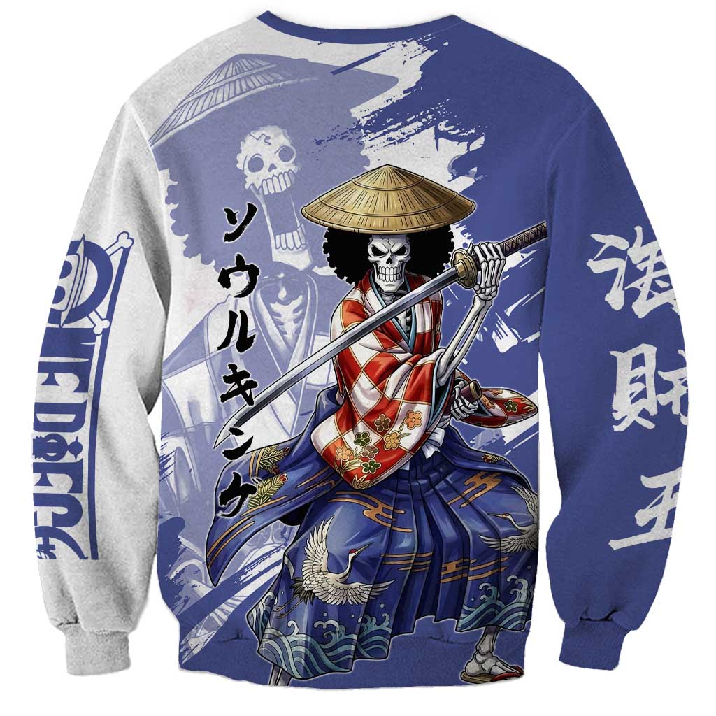 Brook in Wano Samurai Attire Sweatshirt Soul King Brook - Traditional Japanese Style