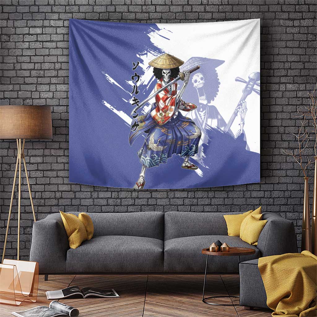 Brook in Wano Samurai Attire Tapestry Soul King Brook - Traditional Japanese Style