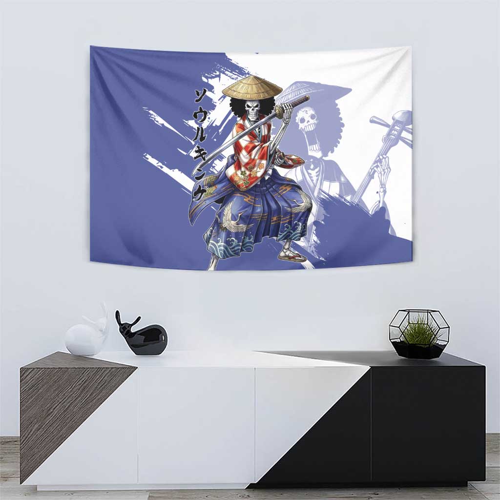Brook in Wano Samurai Attire Tapestry Soul King Brook - Traditional Japanese Style