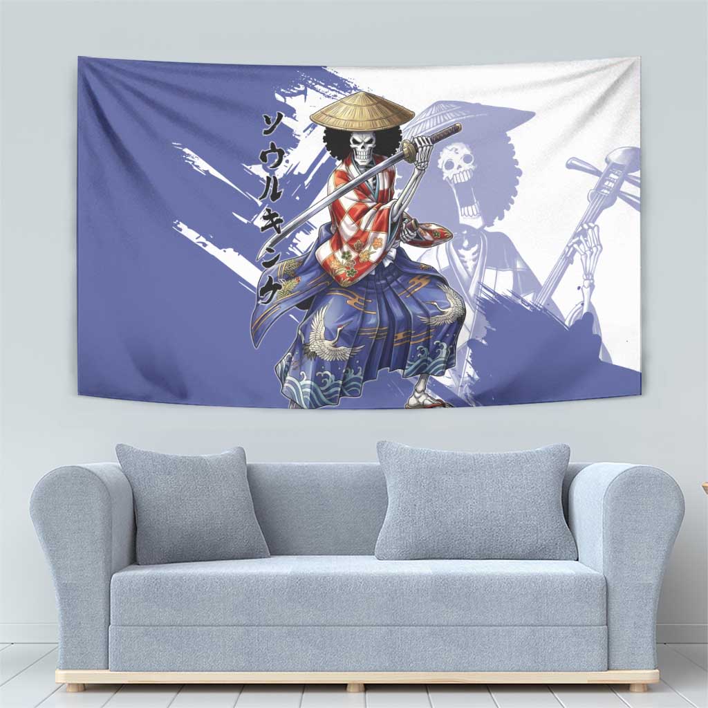 Brook in Wano Samurai Attire Tapestry Soul King Brook - Traditional Japanese Style