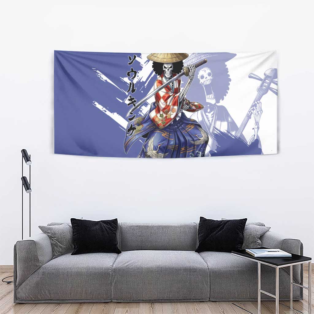 Brook in Wano Samurai Attire Tapestry Soul King Brook - Traditional Japanese Style